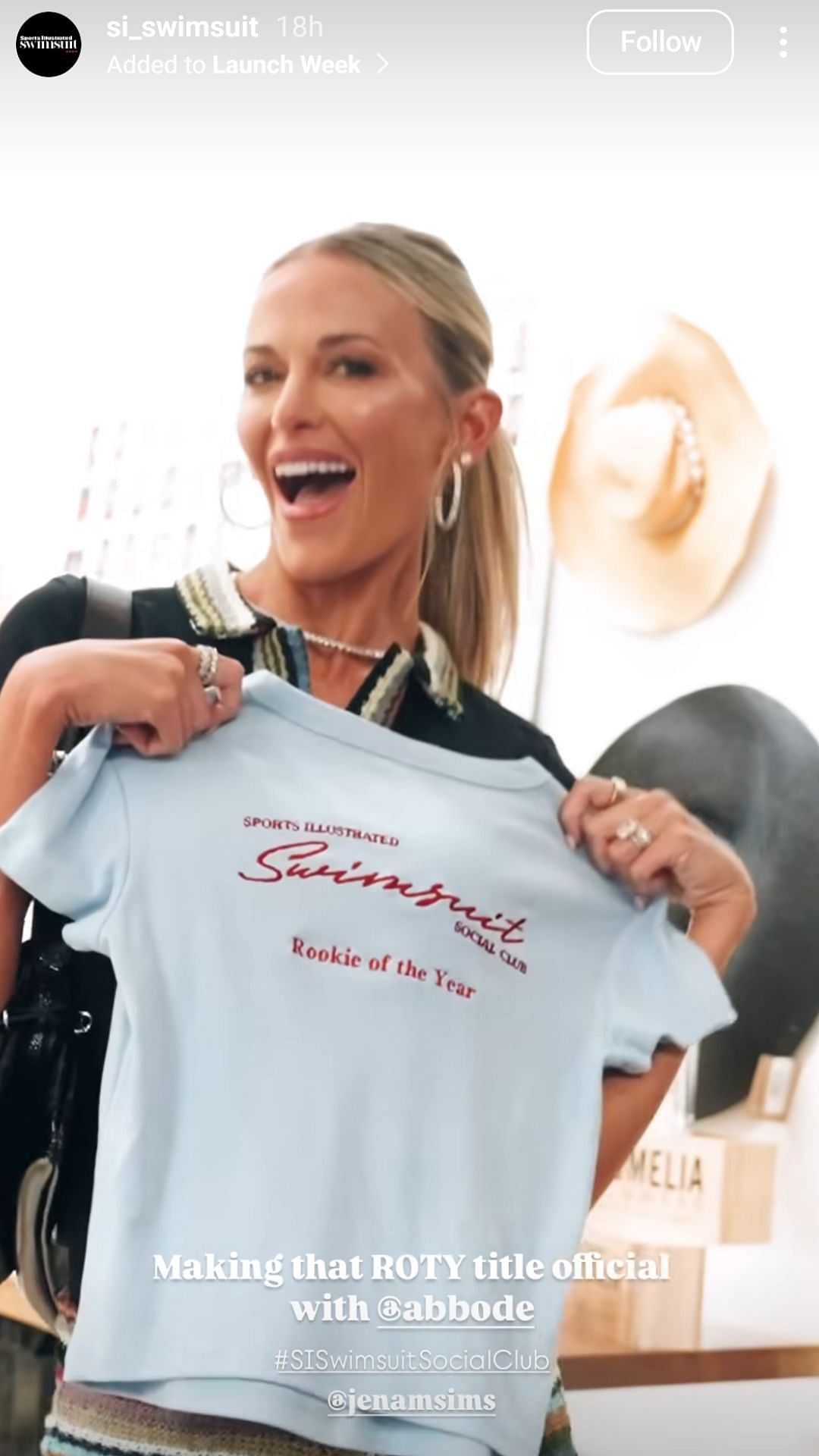 Jena Sims on Si Swimsuit's story - Source- via @si_swimsuit on Instagram
